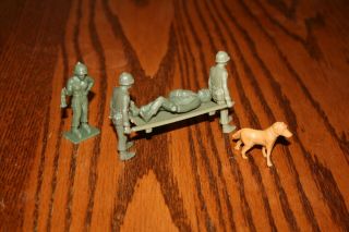 Vintage Timmee Army Soldiers Medic & Stretcher & Nurse & Dog Tank - Marx,  Mpc