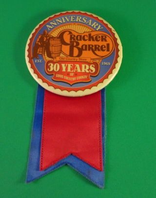 Cracker Barrel Old Country Store - 30 Years - Pin - On Ad Button