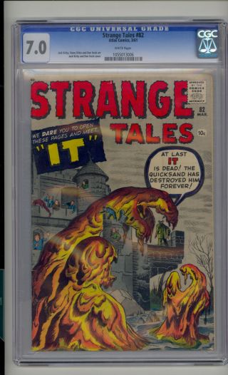 Strange Tales 82 Cgc 7.  0 Fn/vf Unrestored Atlas Marvel Scarce White Pages