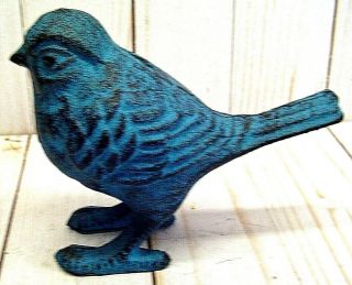 Vintage Style Cast Iron Blue Bird,  Statue,  Figurine,  Art Sculpture,  Home Decor