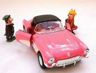 Marx Tinykins Hanna Barbera Yogi & Cindy Bear Welly Pink Diecast Chevy Corvette
