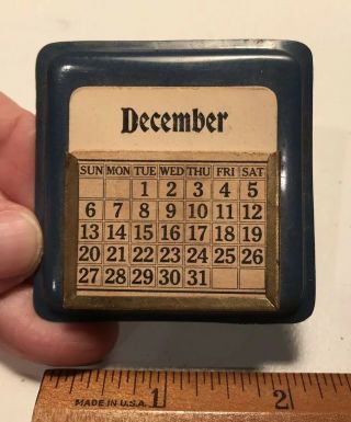 Unusual Vintage Paper Desk Perpetual Calendar With Changeable Months
