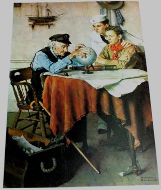 NORMAN ROCKWELL 1970 ' s 2 SIDED LITHOGRAPH PRINT PAGE,  1932/37 BOY SCOUT CALENDAR 2