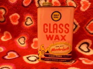 Vintage Gold Seal Glass Wax Almost Full Great Graphics