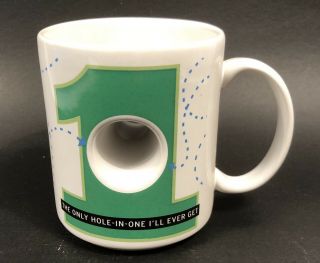 ‘hole - In - One’ Coffee Cup,  Hot Drink,  Soup Mug,  Hallmark Golf Humor