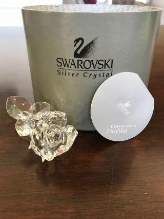 Swarovski Silver Crystal " The Rose " Retired Piece A 7478