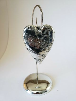 Ornament Hanger Stand With A Silver Heart Hanging