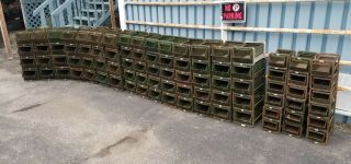 Vintage Nesting Stackbin Metal Storage Bins Industrial Storage W/frame 86 Bins