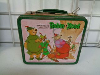 Vintage Aladdin Disney Robin Hood Metal Lunchbox No Thermos