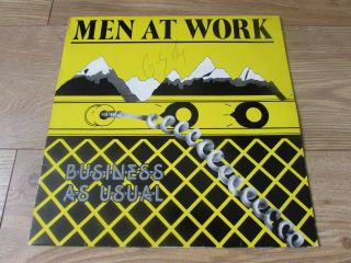 Men At Work Business As Usual Lp Uk 1982 A1/b1 Hand Signed By Colin Hay