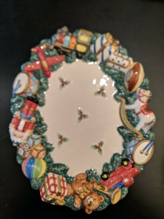 Omnibus By Fitz And Floyd Toyland Plate 1996 Christmas Holiday Décor