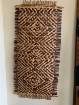 Vintage (60s,  Early 70s) Cherokee River Cane Mat.  39 X 18 ".  Scarce.