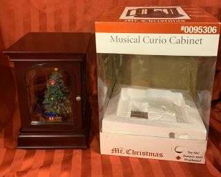 Mr.  Christmas Animated Motion Lighted Tree Curio Music Box Moving Train Musical