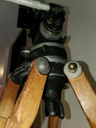 Vintage Wooden Miller Tripod with Miller Head for 16 Mm Motion Picture Camera 3