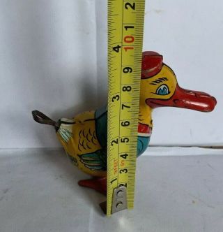 Vintage Tin Wind Up Toy Duck - J.  Chein & Co.  USA - Great Shape 2