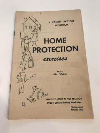 Ephemera Vintage 1959 Home Protection Exercise Civil Defense Guide