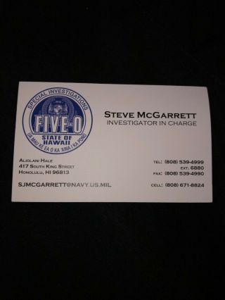 Hawaii Five - 0 Reboot Steve Mcgarrett Badge Id Card