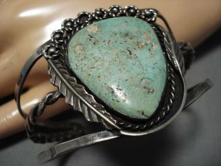 Vintage Navajo Cerrillos Turquoise Native American Sterling Silver Bracelet