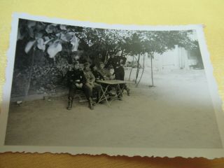 Wwii German Photo Soldiers & Panzer Troopers At Table 3.  5x2.  5 Size