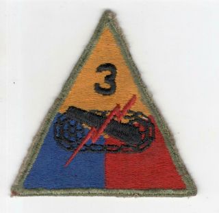 Off Uniform Ww 2 Us Army 3rd Armored Division Patch Inv M864
