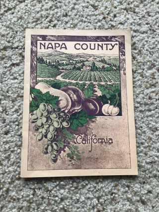 1915 Panama Pacific Exposition,  Souvenir Booklet,  Napa County California.