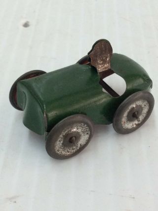 Early Tin Penny Toy Race Car 1.  5 Inches 3