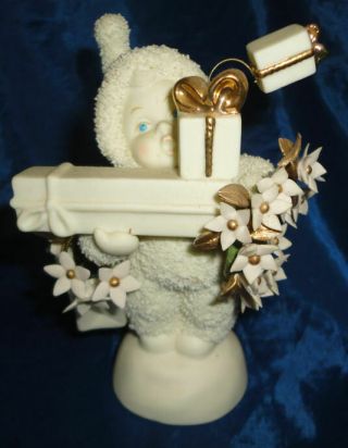 Snowbabies Figurine Last Minute Christmas Shopper,  2003,  Ec