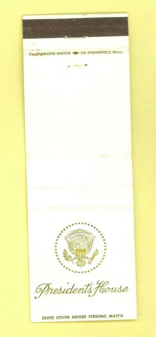 Vintage 1961 - 63 President John F.  Kennedy " White House " Matchbook White