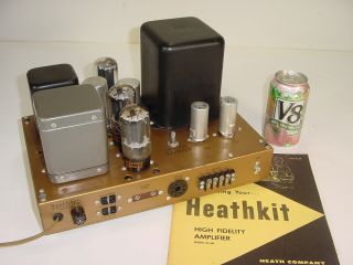 Vintage 1959 Heathkit W - 5m W5m Kt66 Rca 6l6 Mono Tube Amplifier,  Altec Peerless