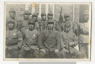 Wwii Japanese Photo: Army Soldiers With Officer