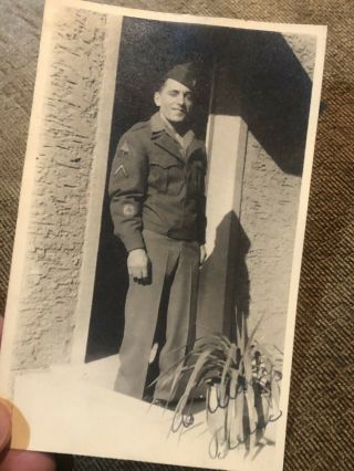 Wwii Us Army Photo Of Soldier In 7th Armored Division