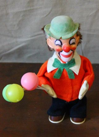 Vintage Max Karl Wind Up Celluloid Clown Germany Wind Up Toy