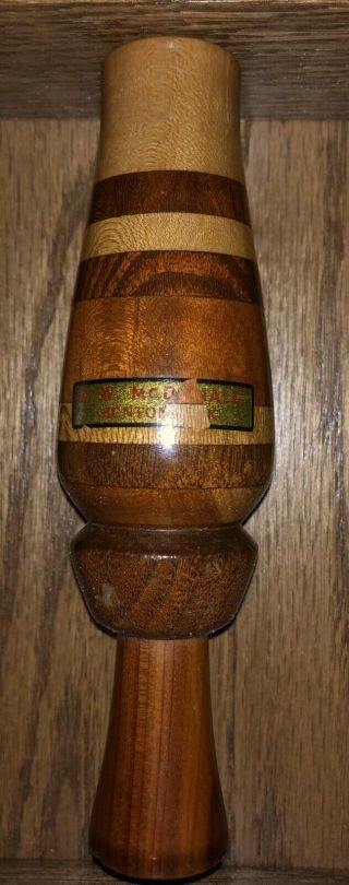 Vintage K.  W.  Mcdonald Laminated Duck Call - Benton,  Arkansas.