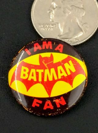 Batman – Vintage 1966 “i Am A Batman Fan” Pinback Button