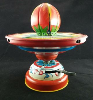 Vintage J.  Chein & Co.  Tin Toy Spinning Top.  " Magic Tulip Top "