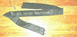 Ww2 Us Navy Hat Tassel U.  S.  S.  Great Northern - Hat Band - 100 Authentic