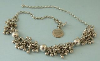 Vintage Tiffany Co Ny 925 Silver Multi Ball Choker 18 " Necklace Round Tag 34g