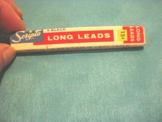 Vintage Scripto Long Lead For Mechanical Pencil W/3 Leads.