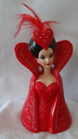 Enesco 1995 Bob Mackie Mattel Barbie Queen Of Hearts Head Vase And Picture H863
