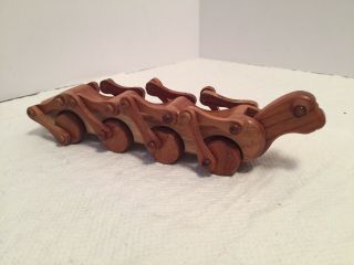 Caterpillar Vintage Rare Pull Toy Wooden Greece Wood