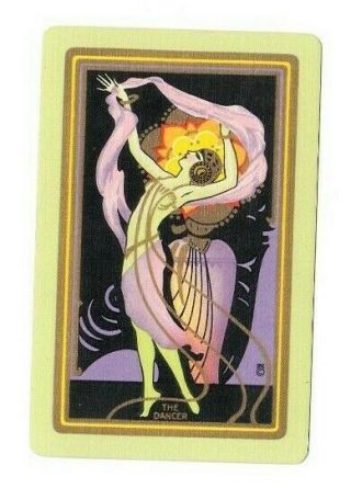 1 Playing Swap Card Usnn The Dancer - Exotic Art Deco Lady Dancing With Veils