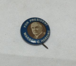 Warren G.  Harding President Politcal Campaign Pinback Button Pin Picture