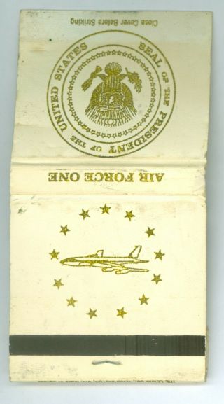 1961 - 63 Vintage President John F.  Kennedy Air Force One Match Book