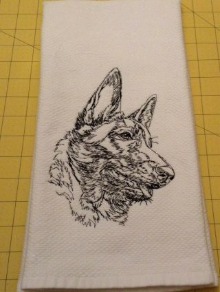 Belgian Malinois Collage Sketch Embroidered Wm Sonoma All Purpose Towel