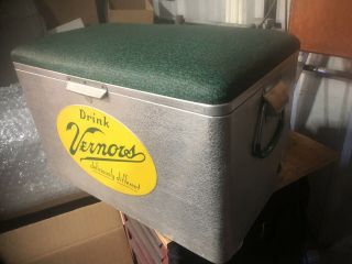 Vintage " Vernors Metal Cooler With Soft Top Made By Cronstrom’s In Mpls Mn 1960s