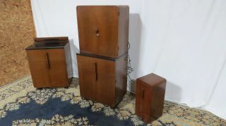 Deco Vintage Surgical Dental Medical Three Piece Cabinet Unit Set 2