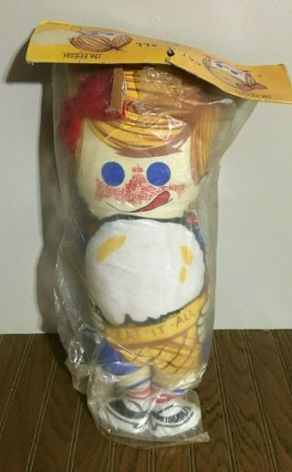 Vintage Eat - It - All Ice Cream Cones Advertising Cloth Plush Girl Doll Cone Kid 15