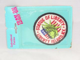 Vintage Statue Of Liberty Liberty Island Bsa Boy Scouts Patch On Card