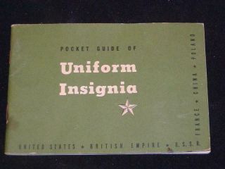 Vintage U.  S.  Military Booklet Wwii C1943 Pocket Guide To Uniform Insignia