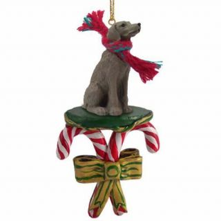 Weimaraner Dog Candy Cane Christmas Tree Ornament